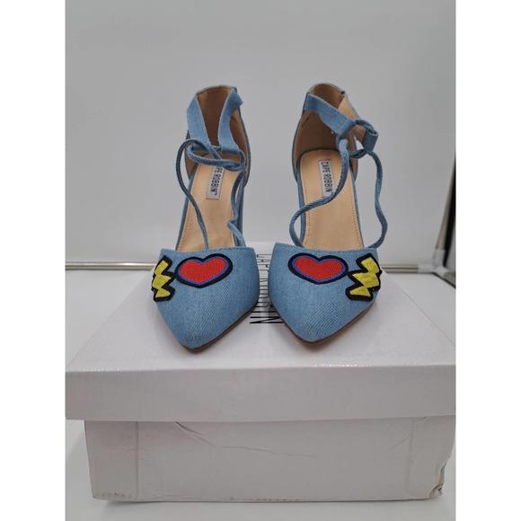 READ Cape Robbin Boho Western Denim Patches block high heel pointy toe Shoes 7 - Picture 3 of 10